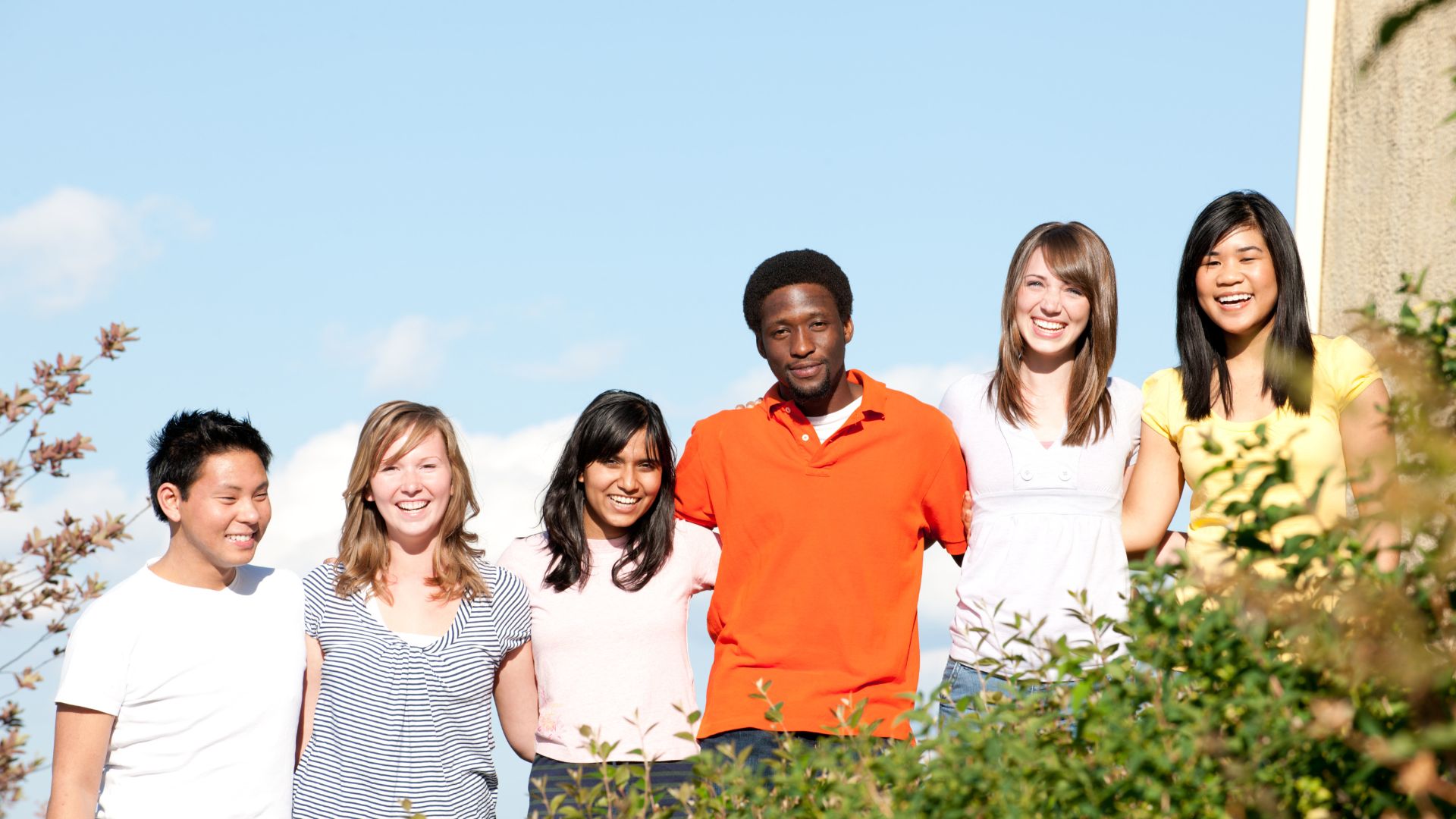 row of young people