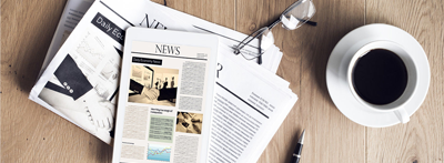 business reports and a cup of coffee
